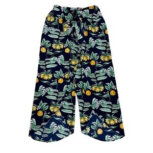 Lost + Wander Tropical Fruit And Floral Print Wrap Pants Multicolored Size Large